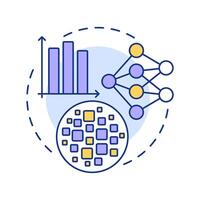 Dense s multi color concept icon. Mathematical structures non zero values. AI integration. Round shape line illustration. Abstract idea. Graphic design. Easy to use in presentation vector