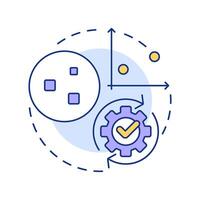 Sparse retrieval multi color concept icon. Representing high dimensional data. Retrieval augmented generation. Round shape line illustration. Abstract idea. Graphic design. Easy to use in article vector