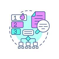 Recursive chunking multi color concept icon. Dividing data into smear segments. Maintaining logical structure. Round shape line illustration. Abstract idea. Graphic design. Easy to use in article vector
