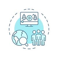 TV and audience soft blue concept icon. Collecting data about viewers. Customers measurement method. Round shape line illustration. Abstract idea. Graphic design. Easy to use in presentation vector