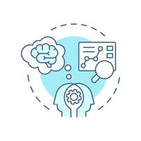 Audience psychographics soft blue concept icon. Psychology in marketing. Customers behavior research. Round shape line illustration. Abstract idea. Graphic design. Easy to use in presentation vector