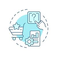 Behavioral analysis soft blue concept icon. Creating targeted marketing campaigns. Customers service. Round shape line illustration. Abstract idea. Graphic design. Easy to use in infographic vector
