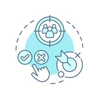 Select priority audience soft blue concept icon. Targeted customers group. Marketing campaign efforts. Round shape line illustration. Abstract idea. Graphic design. Easy to use in infographic vector