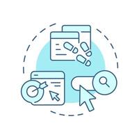 Analyze website visitors soft blue concept icon. Behavior and demographics of online customers. Round shape line illustration. Abstract idea. Graphic design. Easy to use in presentation vector