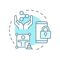 Walled gardens soft blue concept icon. Platforms with restricted content service. Digital experience. Round shape line illustration. Abstract idea. Graphic design. Easy to use in infographic vector