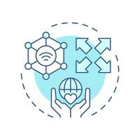 Open web soft blue concept icon. Networks and platforms accessible to anyone. Digital experience. Round shape line illustration. Abstract idea. Graphic design. Easy to use in presentation vector