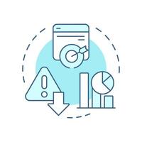Bounce rate soft blue concept icon. Users activity online research. Audience engagement metric. Round shape line illustration. Abstract idea. Graphic design. Easy to use in presentation vector