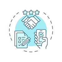 Zero party data soft blue concept icon. Surveys for brand customers. Audience information type. Round shape line illustration. Abstract idea. Graphic design. Easy to use in presentation vector