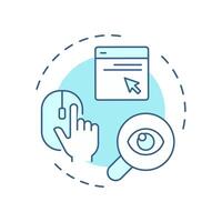 Behavior maps soft blue concept icon. Improving user experience. Website visitor tracking method. Round shape line illustration. Abstract idea. Graphic design. Easy to use in presentation vector
