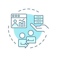 Second party data soft blue concept icon. Customers information form other companies. Audience analysis. Round shape line illustration. Abstract idea. Graphic design. Easy to use in presentation vector