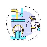 Water multi color concept icon. Liquids treatment and sanitation. Recycling importance for environment. Round shape line illustration. Abstract idea. Graphic design. Easy to use in article vector