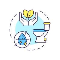 Onsite water reuse multi color concept icon. Wastewater processing and recycling. Liquid treatment process. Round shape line illustration. Abstract idea. Graphic design. Easy to use in booklet vector