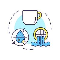 Potable water reuse multi color concept icon. Advanced treatment of wastewater. Drinking standards providing. Round shape line illustration. Abstract idea. Graphic design. Easy to use in booklet vector