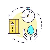 Take short showers multi color concept icon. Water saving tip. Environment and household advantages. Round shape line illustration. Abstract idea. Graphic design. Easy to use in booklet vector