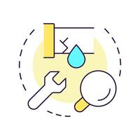 Check for water leaks multi color concept icon. Maintaining household plumbing system. Sustainability. Round shape line illustration. Abstract idea. Graphic design. Easy to use in booklet vector