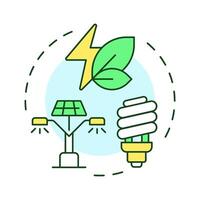 Use LED light multi color concept icon. Reduce electricity consumption with modern technology. Energy saving tip. Round shape line illustration. Abstract idea. Graphic design. Easy to use in booklet vector