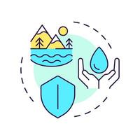 Freshwater conservation multi color concept icon. Protecting natural sources. Benefit of liquid recycling. Round shape line illustration. Abstract idea. Graphic design. Easy to use in article vector