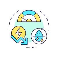 Reduce energy consumption multi color concept icon. Locally treated liquids usage. Benefit of water recycling. Round shape line illustration. Abstract idea. Graphic design. Easy to use in booklet vector
