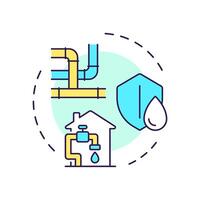 Water security multi color concept icon. Additional source for shortages. Benefit of liquid recycling. Round shape line illustration. Abstract idea. Graphic design. Easy to use in booklet vector