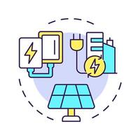 Energy multi color concept icon. Integration of eco friendly power. Renewable sources usage advantages. Round shape line illustration. Abstract idea. Graphic design. Easy to use in article vector