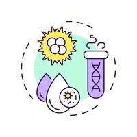 Physical properties of water multi color concept icon. Biodiversity in liquid ecosystem research. Quality control. Round shape line illustration. Abstract idea. Graphic design. Easy to use in booklet vector