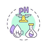 Chemical properties of water multi color concept icon. Determine liquid suitability for usage. Quality control. Round shape line illustration. Abstract idea. Graphic design. Easy to use in article vector