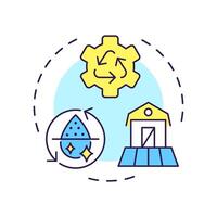 Agricultural water reuse multi color concept icon. Liquid sources for farm husbandry needs. Recycling. Round shape line illustration. Abstract idea. Graphic design. Easy to use in article vector