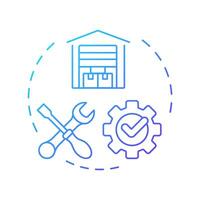 Parts management blue gradient concept icon. Inventory management. FSM key component. Field service management. Round shape line illustration. Abstract idea. Graphic design. Easy to use in article vector