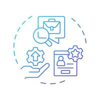 Case management blue gradient concept icon. Core feature of FMS system. Field service management. Round shape line illustration. Abstract idea. Graphic design. Easy to use in article vector