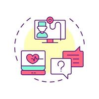 Live conferencing multi color concept icon. Online doctor appointment. Telehealth service. Round shape line illustration. Abstract idea. Graphic design. Easy to use in presentation vector
