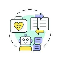 Conversational chatbots multi color concept icon. Answering health related question. Telehealth patient support. Round shape line illustration. Abstract idea. Graphic design. Easy to use in booklet vector