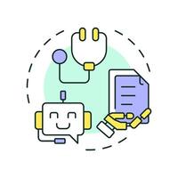 Prescriptive chatbots multi color concept icon. Medical advice online service. Telemedicine technology. Round shape line illustration. Abstract idea. Graphic design. Easy to use in presentation vector