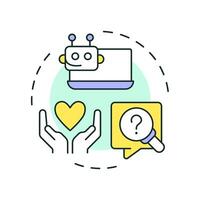 Informative chatbots multi color concept icon. Providing accurate information. Telehealth automatic service. Round shape line illustration. Abstract idea. Graphic design. Easy to use in presentation vector