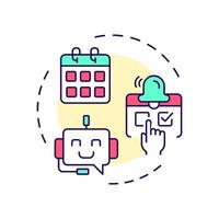 Schedule appointments multi color concept icon. Planning visit to doctor. Healthcare chatbot use case. Round shape line illustration. Abstract idea. Graphic design. Easy to use in booklet vector