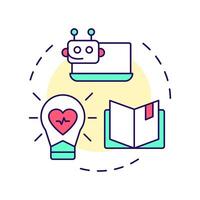Patient engagement and education multi color concept icon. Wellness tips online. Healthcare chatbot use case. Round shape line illustration. Abstract idea. Graphic design. Easy to use in booklet vector