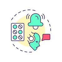Medication reminders multi color concept icon. pharmacy information provide. Healthcare chatbot use case. Round shape line illustration. Abstract idea. Graphic design. Easy to use in presentation vector