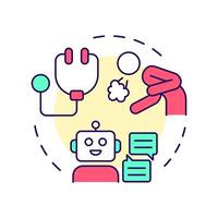 Check for symptoms multi color concept icon. Telemedicine AI support. Healthcare chatbot use case. Round shape line illustration. Abstract idea. Graphic design. Easy to use in presentation vector