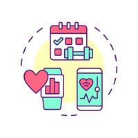 Mobile health applications multi color concept icon. Smartphone based tools for medicine. Telehealth technology. Round shape line illustration. Abstract idea. Graphic design. Easy to use in booklet vector