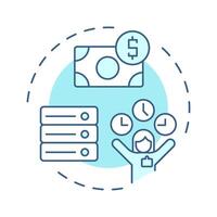 HRIS soft blue concept icon. Human resource information system. Software for HR managers tasks. Round shape line illustration. Abstract idea. Graphic design. Easy to use in presentation vector