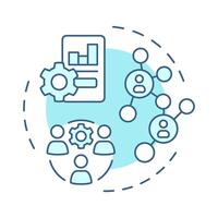 HRMS soft blue concept icon. Human resource management system. Technology of workforces control improvement. Round shape line illustration. Abstract idea. Graphic design. Easy to use in brochure vector