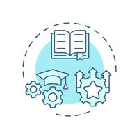 Learning and development soft blue concept icon. Training programs. Human resource management system. Round shape line illustration. Abstract idea. Graphic design. Easy to use in brochure vector