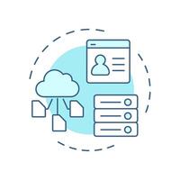 Employee data management soft blue concept icon. Database storage. Human resource information system. Round shape line illustration. Abstract idea. Graphic design. Easy to use in presentation vector