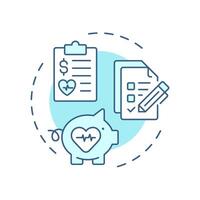 Benefits administration soft blue concept icon. Employees insurance. Human resource information system. Round shape line illustration. Abstract idea. Graphic design. Easy to use in brochure vector