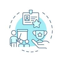 Talent management soft blue concept icon. Skilled and motivated workforce attraction. HR working process. Round shape line illustration. Abstract idea. Graphic design. Easy to use in brochure vector