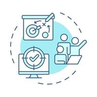 Strategic HR soft blue concept icon. Effective company workforce management. HR process integration. Round shape line illustration. Abstract idea. Graphic design. Easy to use in presentation vector