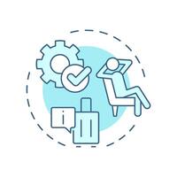 Leave management soft blue concept icon. Handling employee requests administration. Operational HR purpose. Round shape line illustration. Abstract idea. Graphic design. Easy to use in presentation vector