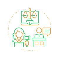 Fair trial right duo tone concept icon. Equal protection. Freedom, legislation. Round two color outline illustration. Abstract design. Easy to use in infographic, presentation vector