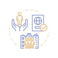 Nationality right duo tone concept icon. Human dignity, citizenship. Ethnicity, culture. Round two color outline illustration. Abstract design. Easy to use in infographic, presentation vector