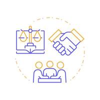 Peaceful assembly right duo tone concept icon. Human rights, social movement. Round two color outline illustration. Abstract design. Easy to use in infographic, presentation vector