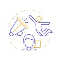 Expression freedom duo tone concept icon. Cultural acceptance, personal opinion. Round two color outline illustration. Abstract design. Easy to use in infographic, presentation vector
